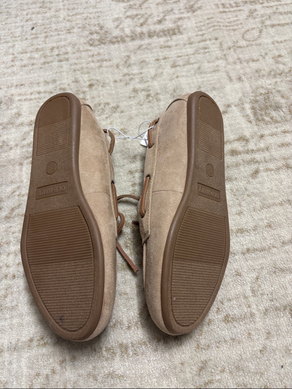 Old Navy Tan Suede Boat Shoes Flats - Picture 4 of 5